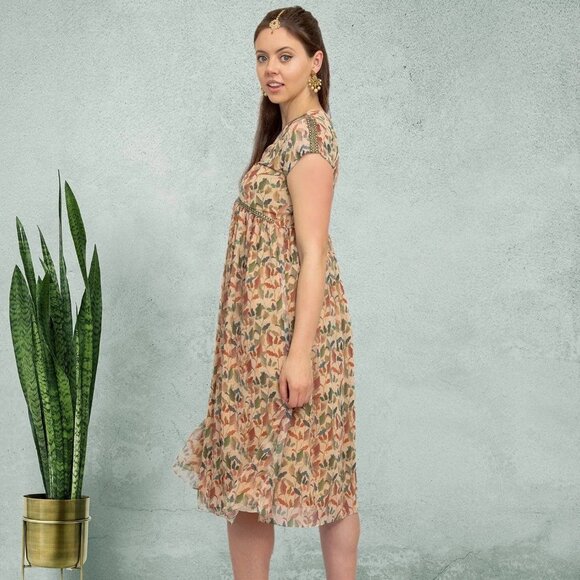 Cream Knee-Length Dress | Harmony Hues | Muvvas Boutique - Picture 4 of 5